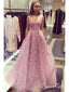 Dusty Rose Vintage Prom Dresses Lace Applique Strapless Long Prom Dresses ARD1214