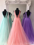 Elegant V-neck Long Prom Dresses Tulle Formal Prom Dresses ARD2316-SheerGirl