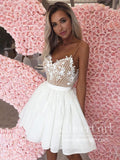 Embroidery Bodice Spaghetti Straps Sweetheart Short Homecoming Dress ARD2656-SheerGirl