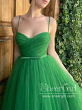 Emerald Green Tea Length Tulle Prom Dress Homecoming Dresses ARD2841-SheerGirl