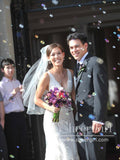 Fancy Mermaid Wedding Gown with Vintage Lace Sweep Train AWD1741-SheerGirl