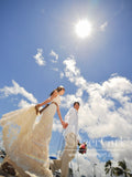 Fancy Mermaid Wedding Gown with Vintage Lace Sweep Train AWD1741-SheerGirl