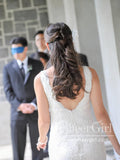Fancy Mermaid Wedding Gown with Vintage Lace Sweep Train AWD1741-SheerGirl