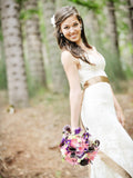 Fancy Mermaid Wedding Gown with Vintage Lace Sweep Train AWD1741-SheerGirl