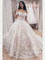 Floral Lace Princess A-line Wedding Dress with Sleeves Ball Gown Bridal Dress AWD1788