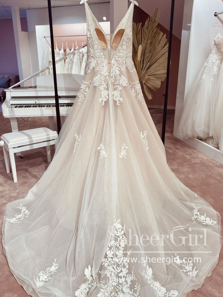 Polka Dot Tulle Overlay Tea-length Bridal Gown - Promfy