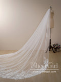 Flower Lace Cathedral Veil Bridal Veil Wedding Veil ACC1188-SheerGirl