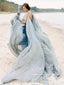 Flowy Chiffon Rustic Wedding Dresses Beach Wedding Gown with Court Train ARD2613