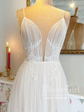 Flowy Tulle Lace Wedding Gown Boho A Line Wedding Dress AWD1905-SheerGirl