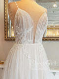 Flowy Tulle Lace Wedding Gown Boho A Line Wedding Dress AWD1905-SheerGirl