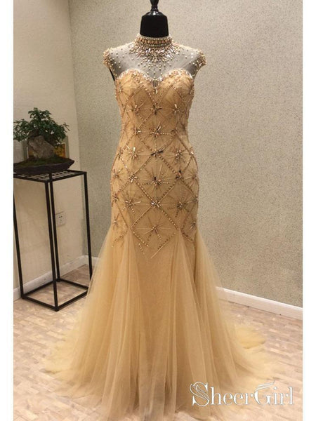 Gold Beaded 20's Gatsby Themed Party Dresses Open Back Vintage Mermaid Prom Dresses ARD1027 Gold Beaded 20's Gatsby Themed Party Dresses Open Back Vintage Mermaid Prom Dresses ARD1027