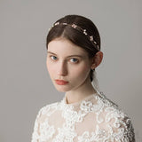 Gold Bridal Headband with Tiny Flowers ACC1093-SheerGirl
