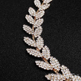 Gold Crystal Laurea Leaves Bridal Sashes ACC1145-SheerGirl
