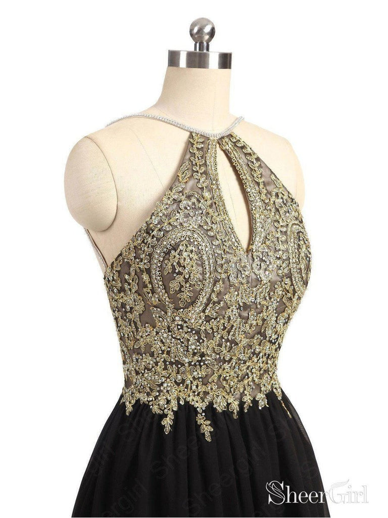 Gold Lace Purple Homecoming Dresses A Line Backless Black Short Porm Dresses SheerGirl Gold Lace Purple Homecoming Dresses A Line Backless Black Short Porm Dresses SheerGirl