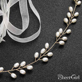 Gold Pearls Bridal Sashes ACC1150-SheerGirl