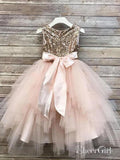 Gold Sequin Flower Girl Dresses Blush Pink Cute Baby Flower Girl Dress ARD1292-SheerGirl