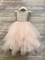 Zlaté flitrové květinové šaty Blush Pink Roztomilé dětské květinové šaty ARD1292 