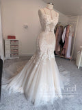 Gorgeous Luxury Beaded Mermaid Wedding Gown Vintage Lace Wedding Dress AWD1879-SheerGirl