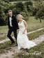 Graceful Lace Wedding Dress With Covered Buttons Mermaid Bridal Dress AWD1684