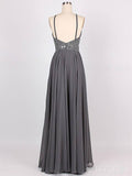 Grey Beaded Long Prom Dresses Floor Length Formal Dresses ARD2309-SheerGirl