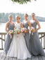 Grey Maternity Plus Size Bridesmaid Dresses Cheap Maxi Mother of the Bride Dress PB10123