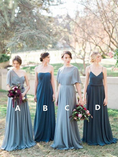 grey strapless bridesmaid dresses Grey Mismatched Bridesmaid Dresses Strapless Navy Long Bridesmaid Dress ARD1307
