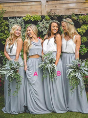 bridesmaid dress issues part 2 Grey Mismatched Bridesmaid Dresses Two Piece Long Bridesmaid Dress ARD1176