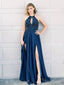 Halter Beaded Long Prom Dresses with Slit Elegant Formal Dress ARD2061