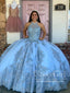 Halter Illusion Neckline Embroidery Quinceanera Dresses Sparkly Prom Dresses ARD2638