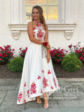 Halter Neckline Colorful Embroider High Low Two Pieces Prom Dress ARD2618-SheerGirl