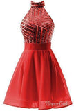 Halter Short Homecoming Dresses Sparkly Cheap Cute Homecoming Dress ARD1085-SheerGirl