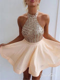 Halter Short Homecoming Dresses Sparkly Cheap Cute Homecoming Dress ARD1085-SheerGirl