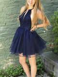 Halter Simple Mini Short Homecoming Dresses HW1001-SheerGirl