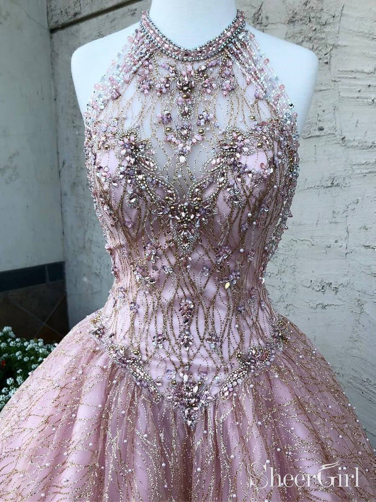 silver and pink quinceanera dresses Custom-made Gown with Beaded Crystal Tulle for Quinceanera, Sweet 16, and Special Occasions