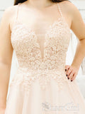 Hand Made Beaded Spaghetti Straps Illusion Plunging V Neckline Wedding Dress AWD1703-SheerGirl