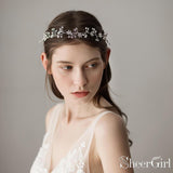 Hand-wired Silver Sprig Headband with Crystals ACC1100-SheerGirl