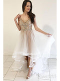 High Low Organza Beaded Prom Dresses Elegant Shiny Formal Evening Dress ARD1533-SheerGirl