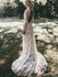 High Neck See Through Rustic Lace Wedding Dresses Vintage Sheath Wedding Dress AWD1244-SheerGirl