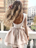 High Neck Vintage Homecoming Dresses Sheer Long Sleeve Mini Hoco Dress ARD1675-SheerGirl