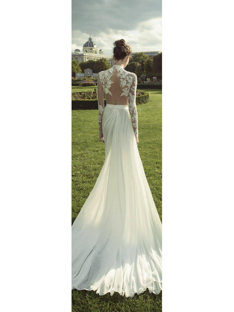 High Neck Vintage Wedding Dresses Long Sleeve Lace Beach Wedding Dress AWD1148 High Neck Vintage Wedding Dresses Long Sleeve Lace Beach Wedding Dress AWD1148
