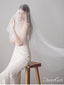 Hip Length Ivory Tulle Wedding Veils with Pearl Drop Veil ACC1052