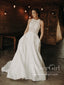 Illusion and Lace halter neck and racerback A-line Wedding Dress with Sweep Train AWD1784