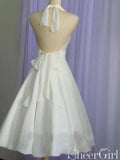 Ivory A-line Short Homecoming Dresses Cheap Halter Formal Dress ARD2422-SheerGirl