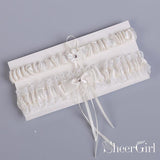 Ivory Bridal Garters Lace Wedding Garter Set with Bow ACC1028-SheerGirl