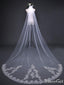 Ivory Cathedral Veils with Lace and Beaded Hemline ACC1076