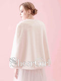 Ivory Faux Fur Birdal Wraps Short Wedding Capes for Winter WJ0008-SheerGirl