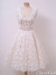 Ivory Lace Homecoming Dresses Square Neck Short Prom Dress ARD2383