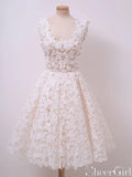 Ivory Lace Homecoming Dresses Square Neck Short Prom Dress ARD2383-SheerGirl