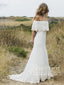 Ivory Lace Off Shoulder Wedding Dresses Bohemian Beach Wedding Dress AWD1613