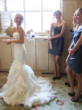 Ivory Mermaid Wedding Dresses Strapless Sexy Multilayered Wedding Dresses AWD1089-SheerGirl